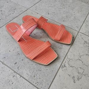 DOLCE VITA Isaac Sandal -  Croc Embossed in Coral/Orange